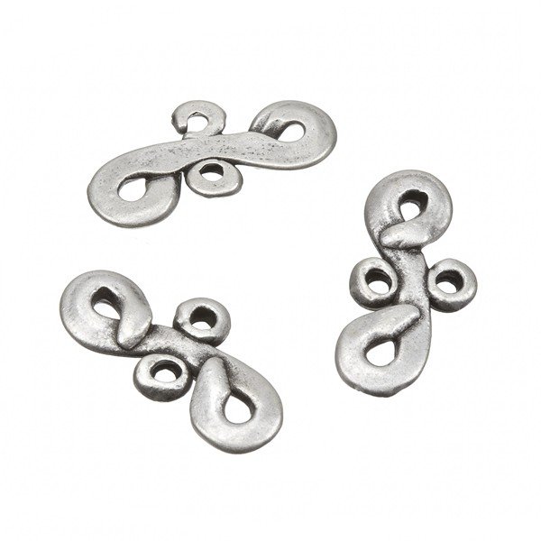 Antique Silver Figure 8 Bead Link Connectors 25mm PK3