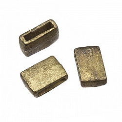 Brass Plain Cast Metal Rectangle Slider Bead 15x10mm PK3