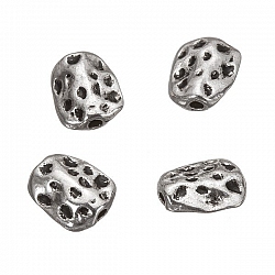 Antique Silver Nugget Metal Beads 10mm PK4