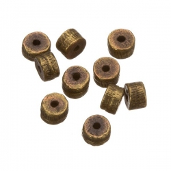 Antique Gold Metal Washer/Barrel Spacer Beads 5mm Pk10