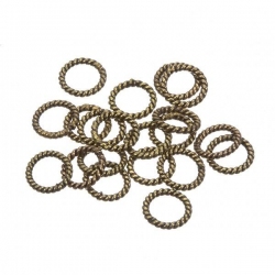 Twisted Rope Antique Brass Ring Spacer Beads 8mm PK20