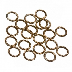 Metal Copper Twisted Rope Ring Spacer Beads 8mm PK20