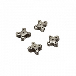 Small Antique Silver Metal Dotted Cross Spacer Bead 6mm PK4