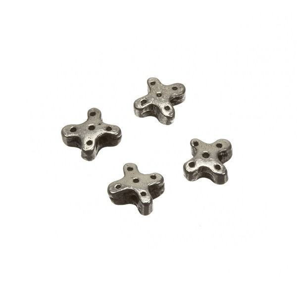 Small Antique Silver Metal Dotted Cross Spacer Bead 6mm PK4