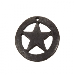 Captain America Cut Star Charm Pendants Gunmetal Black 18mm PK1