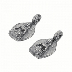 Antique Silver Sitting Buddha Meditating Charms 15mm PK2
