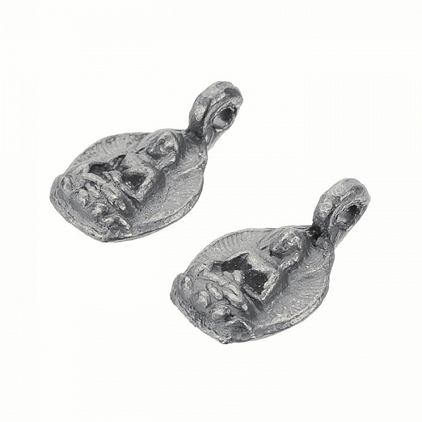 Antique Silver Sitting Buddha Meditating Charms 15mm PK2
