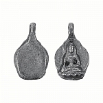 Antique Silver Sitting Buddha Meditating Charms 15mm PK2
