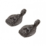 Gunmetal Black Sitting Buddha Meditating Charm Pendants 15mm PK2