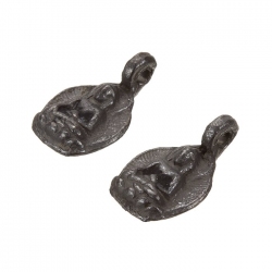 Gunmetal Black Sitting Buddha Meditating Charm Pendants 15mm PK2