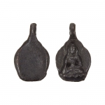 Gunmetal Black Sitting Buddha Meditating Charm Pendants 15mm PK2