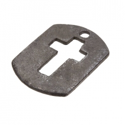 Black Rectangle Cut Out Cross Tag Charm Pendants 30x22mm PK1