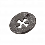 Gunmetal Black Round Cut Out Cross Charm Pendants 23mm PK1