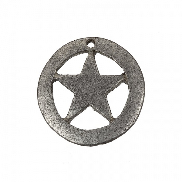 Captain America Cut Star Charm Pendants Antique Silver 18mm