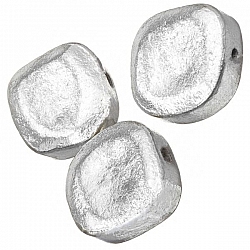 Silver Plated Flat Square Metal Focal Beads 18x6mm PK3