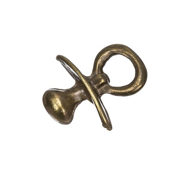Antique Brass Baby Pacifier Dummy Charm Pendant 18mm PK1