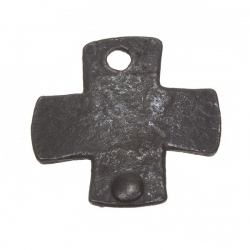 Gunmetal Black Rivet Cast Iron Plain Cross Charm Pendant 26mm