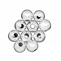 6mm Silver Plated Round Spacer Beads Hole Size 2mm PK10