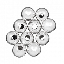 8mm Silver Plated Round Spacer Beads Hole Size 3mm PK10