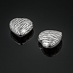 Silver Plated Zebra/Bark Design Heart Pendants 20mm PK2