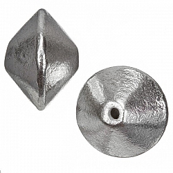 Silver Plated Large Metal Bicone Focal Beads 21mm PK2