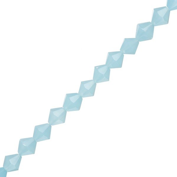 Chinese Crystal Bicones 8mm Aqua Quartz Beads 12" Strand