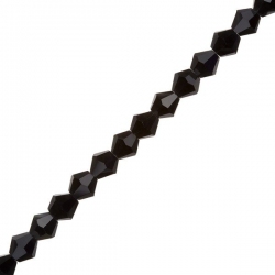 Chinese Crystal Bicones 8mm Jet Black Beads 12" Strand