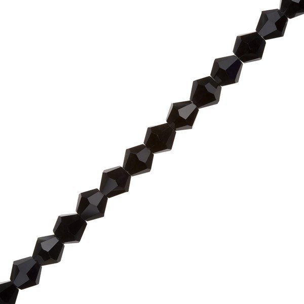 Chinese Crystal Bicones 8mm Jet Black Beads 12" Strand