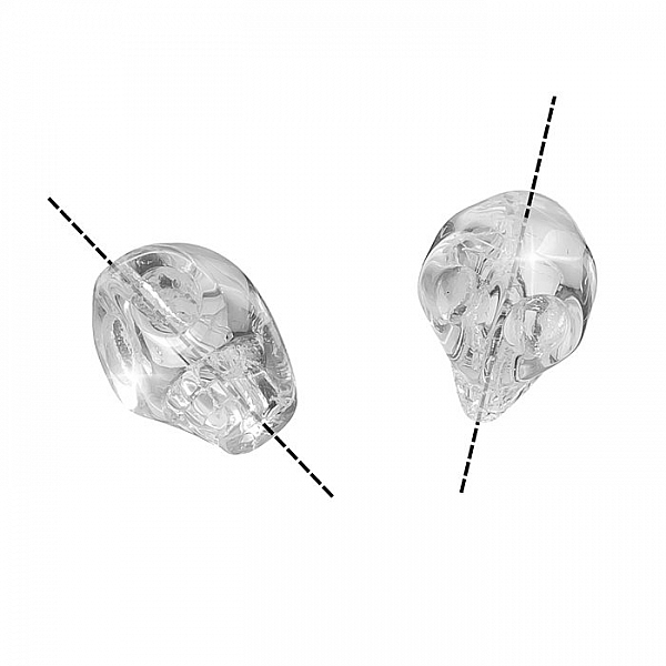 Transparent Clear Gothic Skull Beads Acrylic 12x10mm PK2