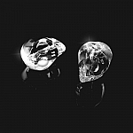 Transparent Clear Gothic Skull Beads Acrylic 12x10mm PK2