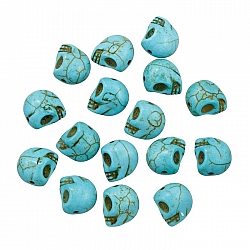 Synthetic Dyed Turquoise Gothic Skull Beads 12mm PK16