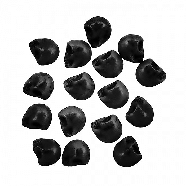 Black Gothic Skull Shape Beads Dyed Turquoise 10mm PK16