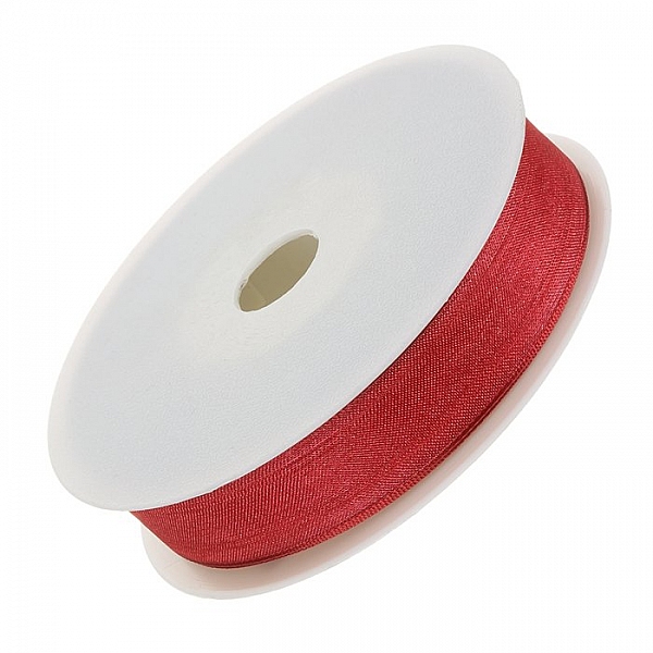 Red Organza Sheer Ribbon 15mm sold on a 25 metre reel Red Organza Sheer Ribbon 15mm sold on a 25 metre reel
