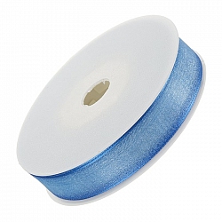 Blue Organza Sheer Ribbon 15mm sold on a 25 metre reel