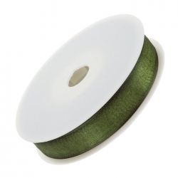 Dark Green Organza Sheer Ribbon 15mm wide 25 metre reel