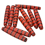 Red Bone Ethnic Hairpipe Tube Bead With Black Stripes 35mm PK10