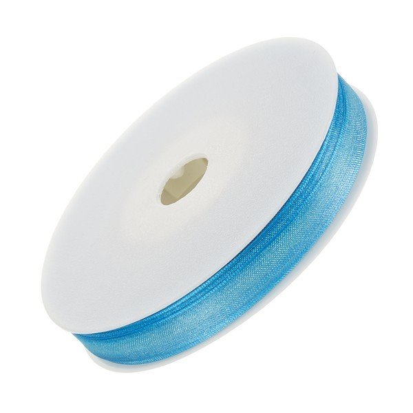 Organza Sheer Ribbon Aqua Blue 9mm wide 25 metre reel
