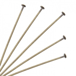 Flat Head Soft Antique Gold Plated Headpins (2 inch) PK50