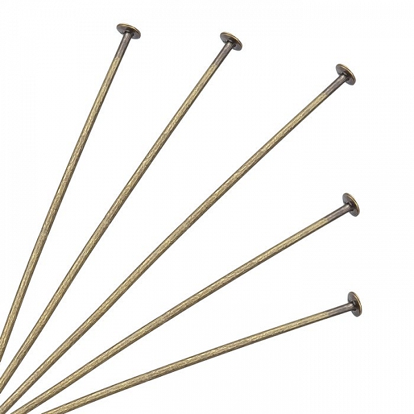 Flat Head Soft Antique Gold Plated Headpins (2 inch) PK50
