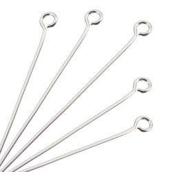Soft Silver Plated Eyepins (1.5 inch) 38mm PK50