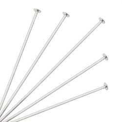 Flat Head Soft Silver Plated Headpins (1.5 inch) 38mm PK50