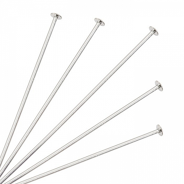 Flat Head Soft Silver Plated Headpins (1.5 inch) 38mm PK50