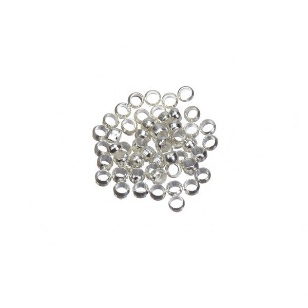 Silver Plated Crimp Beads (Crimps) 2mm PK50