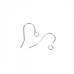 Silver Plated Shepherds Crook Ear Wires 17mm 10 Pairs
