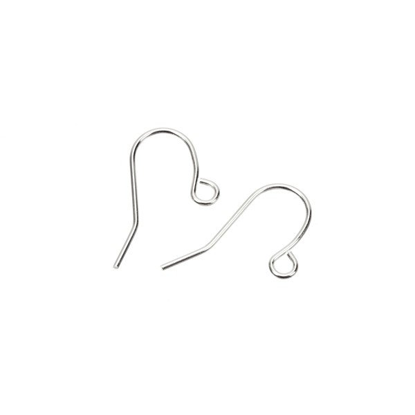 Silver Plated Shepherds Crook Ear Wires 17mm 10 Pairs