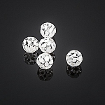 Clear Round Faceted White Spotted 10mm Glass Beads PK5