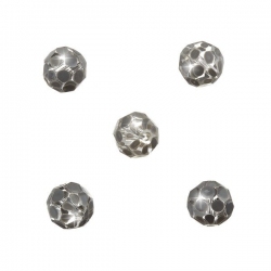 Grey Spotted Hand Painted 10mm Faceted Glass Beads PK5