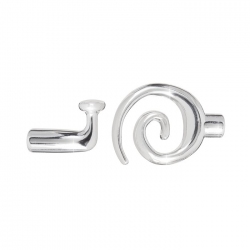 Shiny Silver Plated Kumihimo Swirl Toggle Clasp 3.2mm