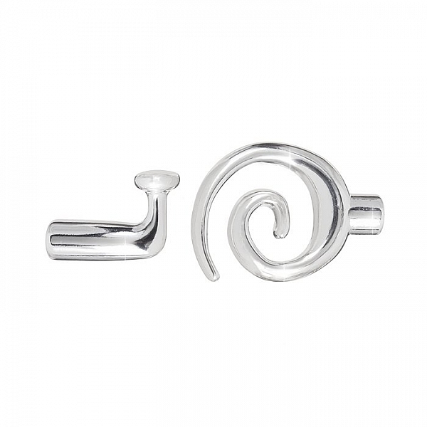 Shiny Silver Plated Kumihimo Swirl Toggle Clasp 3.2mm