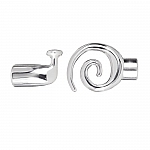Large Silver Plated Kumihimo Swirl Toggle Clasp 6.2mm